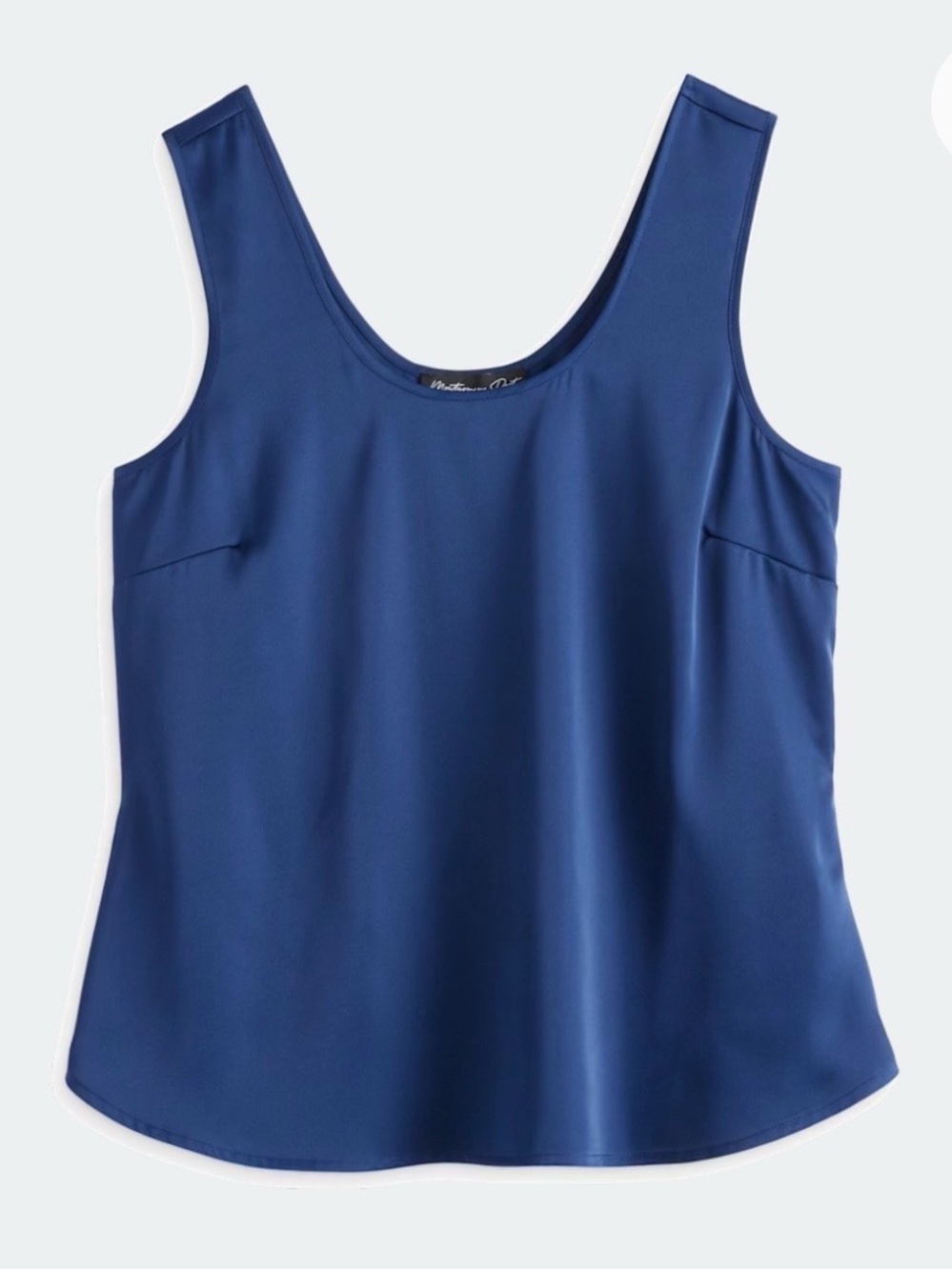 Petite Blue Satin Tank Top